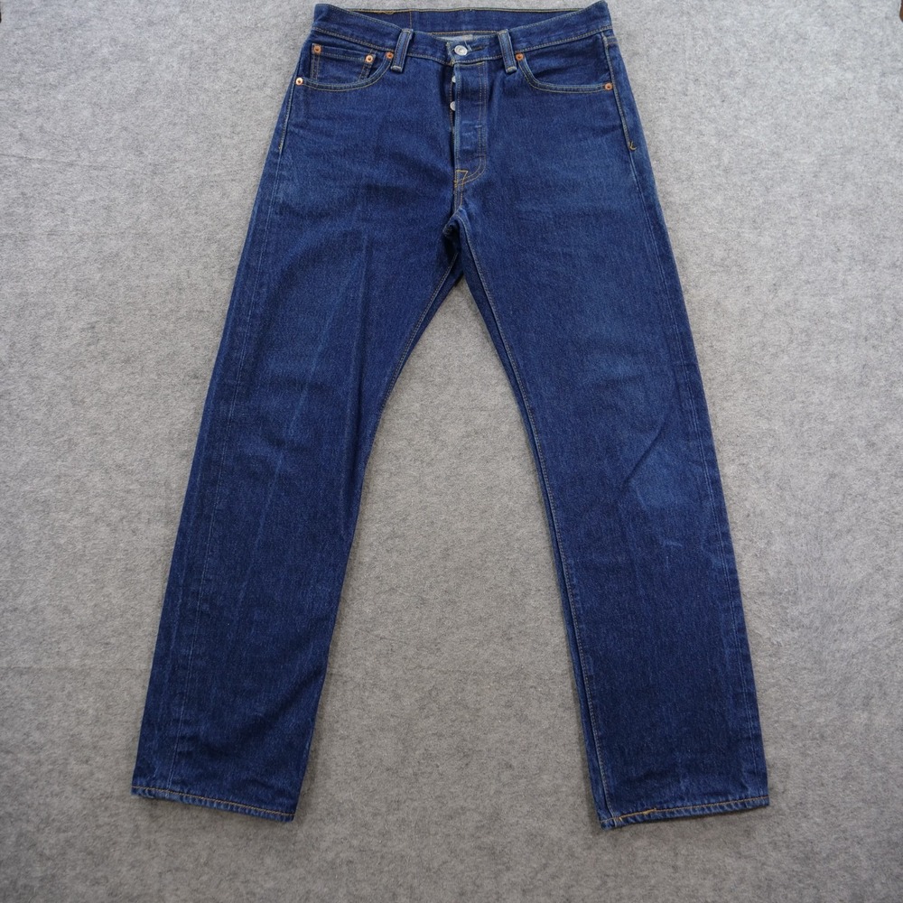 Levis 501 Jeans Mens 31 Blue Original Fit Button Straight Cotton Denim Pants